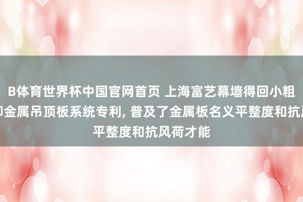 B体育世界杯中国官网首页 上海富艺幕墙得回小粗心易拆卸金属吊顶板系统专利， 普及了金属板名义平整度和抗风荷才能