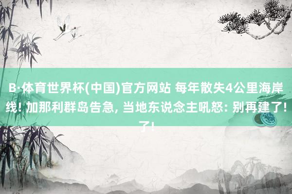 B·体育世界杯(中国)官方网站 每年散失4公里海岸线! 加那利群岛告急， 当地东说念主吼怒: 别再建了!