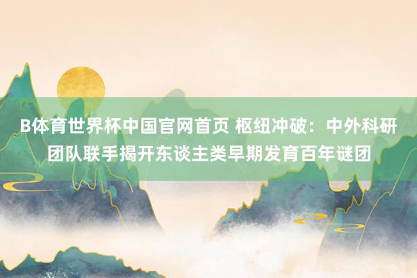 B体育世界杯中国官网首页 枢纽冲破：中外科研团队联手揭开东谈主类早期发育百年谜团