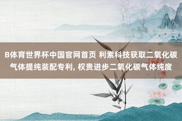 B体育世界杯中国官网首页 利索科技获取二氧化碳气体提纯装配专利， 权贵进步二氧化碳气体纯度