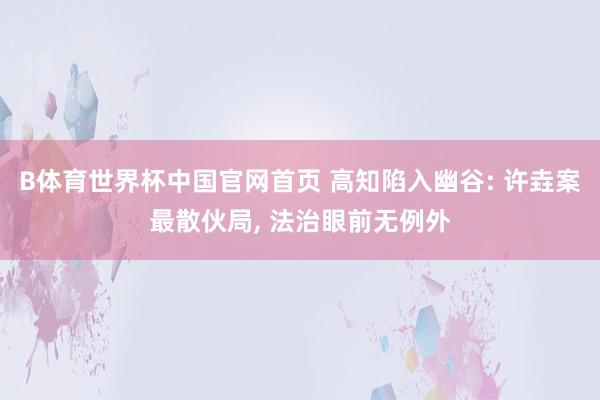 B体育世界杯中国官网首页 高知陷入幽谷: 许垚案最散伙局， 法治眼前无例外