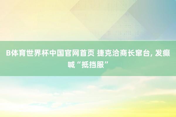B体育世界杯中国官网首页 捷克洽商长窜台， 发癫喊“抵挡服”