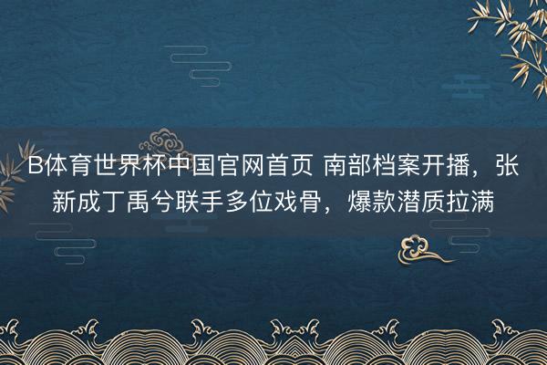 B体育世界杯中国官网首页 南部档案开播,张新成丁禹兮联手多位戏骨,爆款潜质拉满