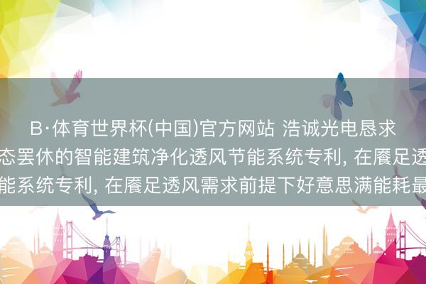B·体育世界杯(中国)官方网站 浩诚光电恳求基于东说念主工智能动态罢休的智能建筑净化透风节能系统专利, 在餍足透风需求前提下好意思满能耗最优