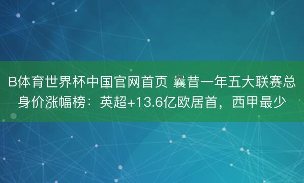 B体育世界杯中国官网首页 曩昔一年五大联赛总身价涨幅榜:英超+13.6亿欧居首,西甲最少